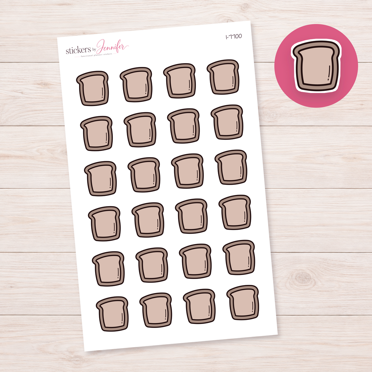 Toast Outline Planner Stickers | I-7700