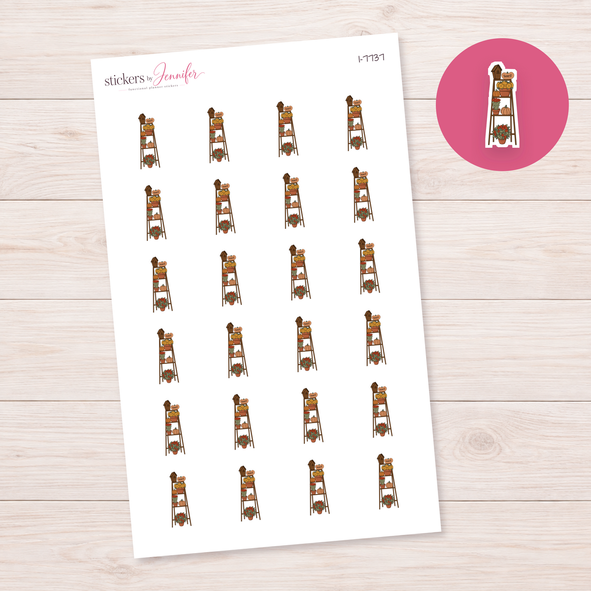 Autumn Decor Ladder Planner Stickers | I-7737