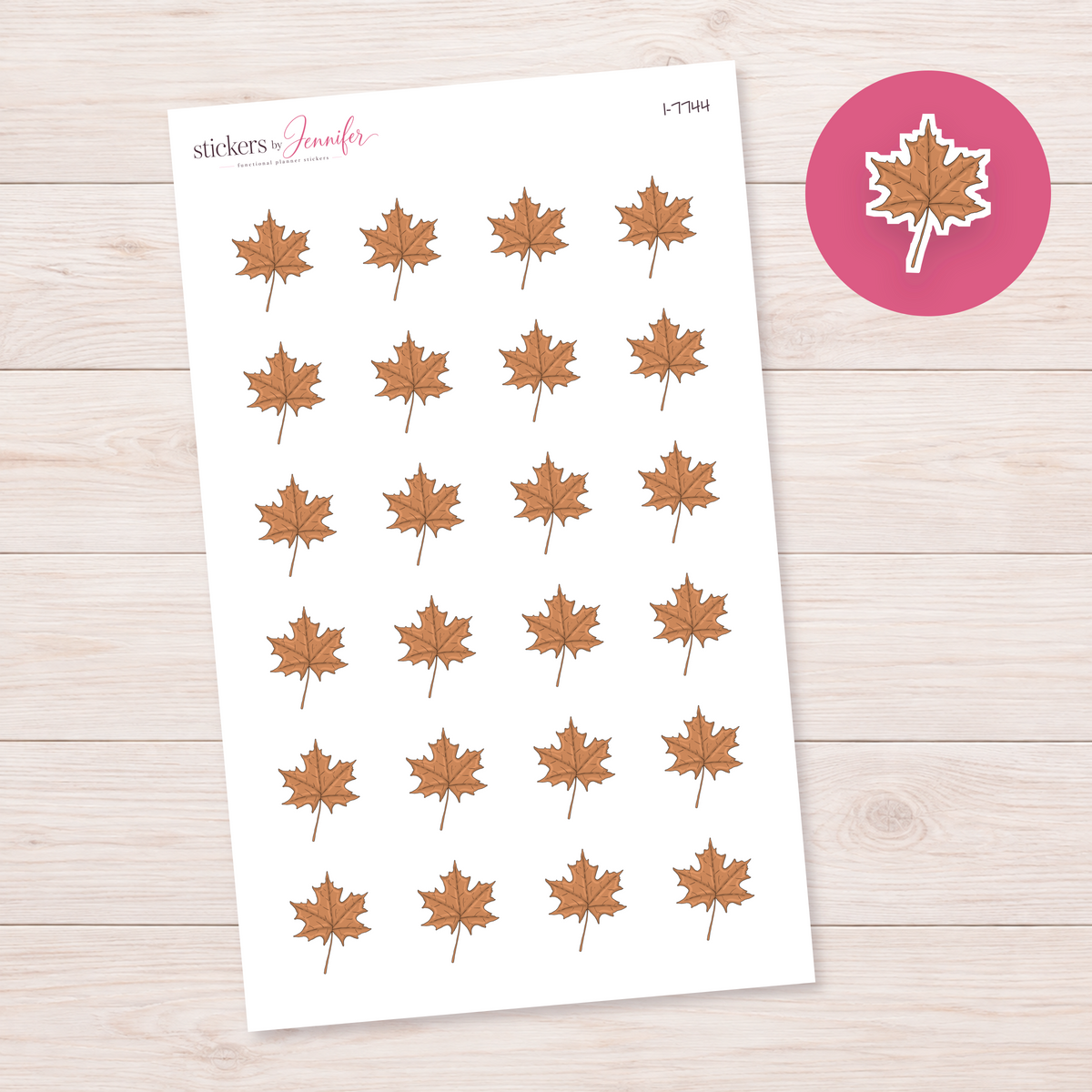Peach Maple Leaf Planner Stickers | I-7744