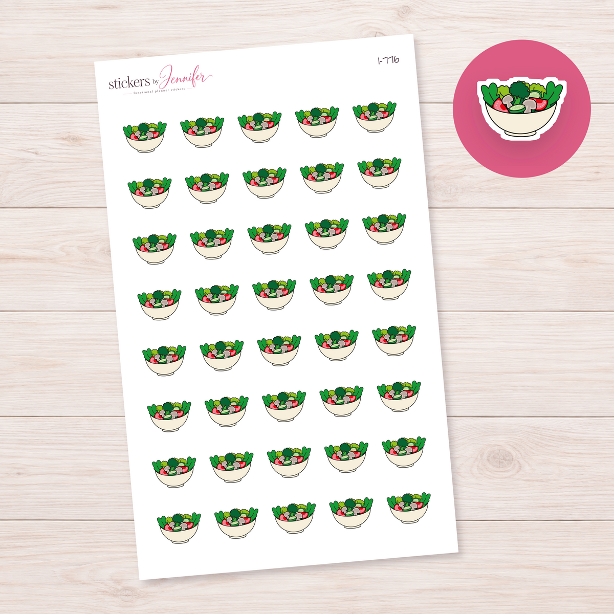 Cream Salad Bowl Planner Stickers | I-776