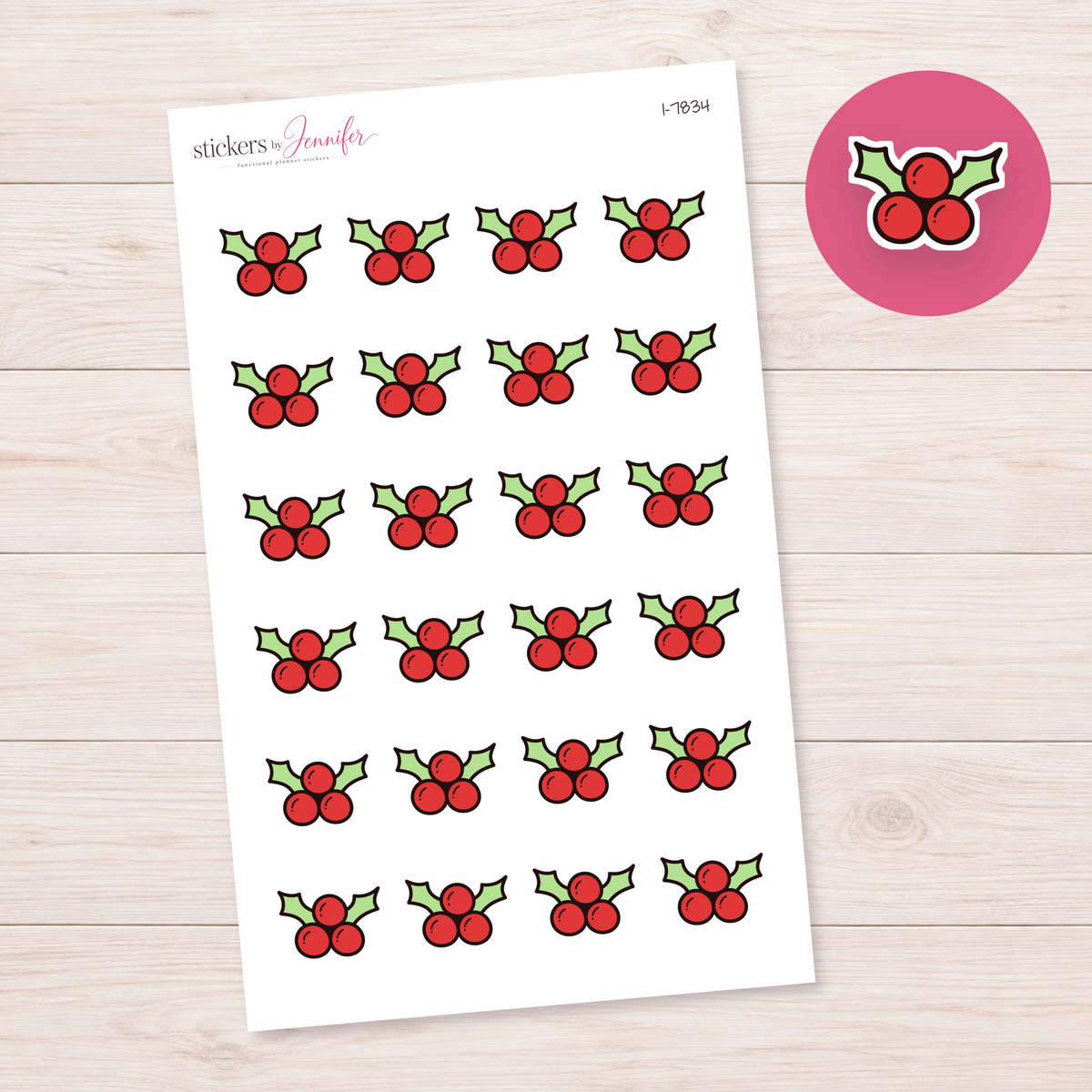 Holly Berries Planner Stickers | I-7834