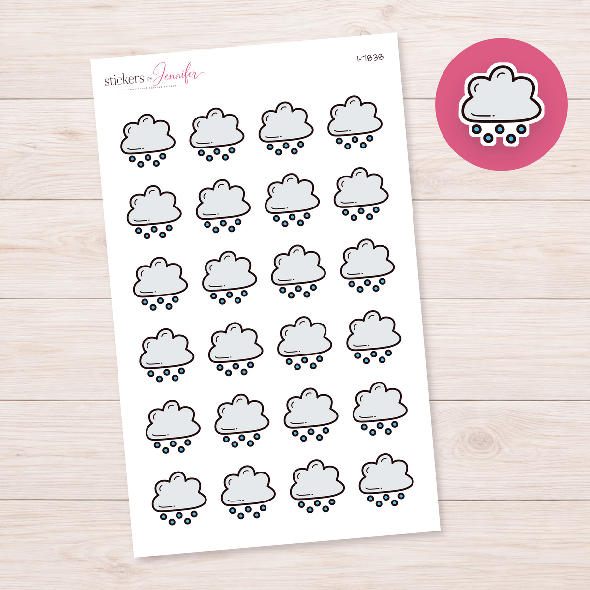 Snow Cloud Icon Planner Stickers | I-7838