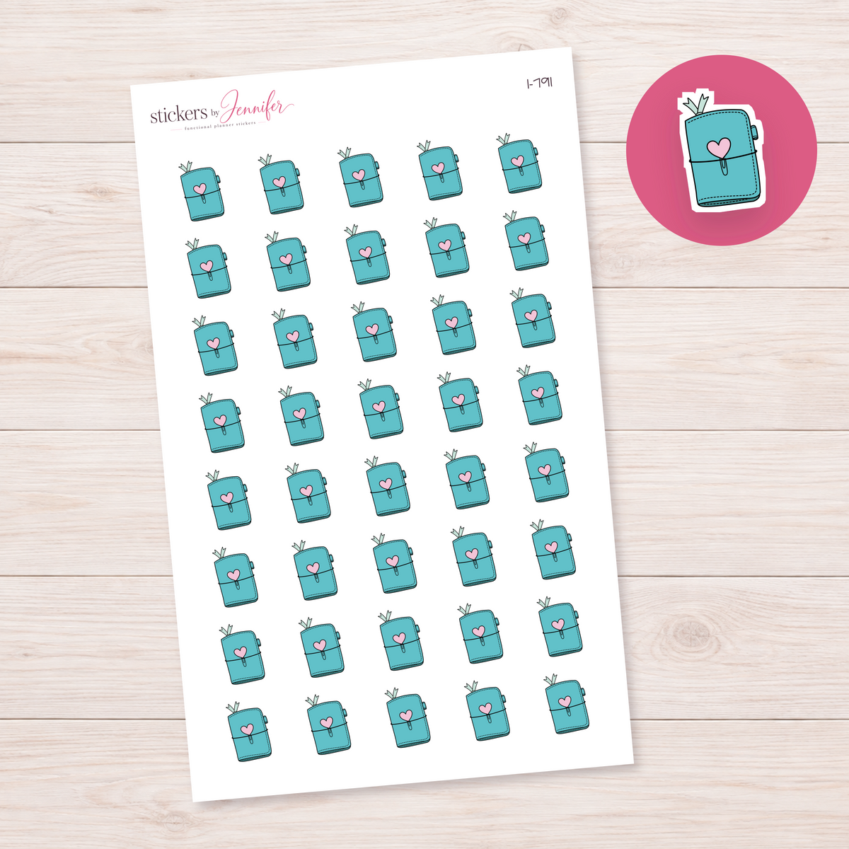 Teal Heart Planner Planner Stickers | I-791