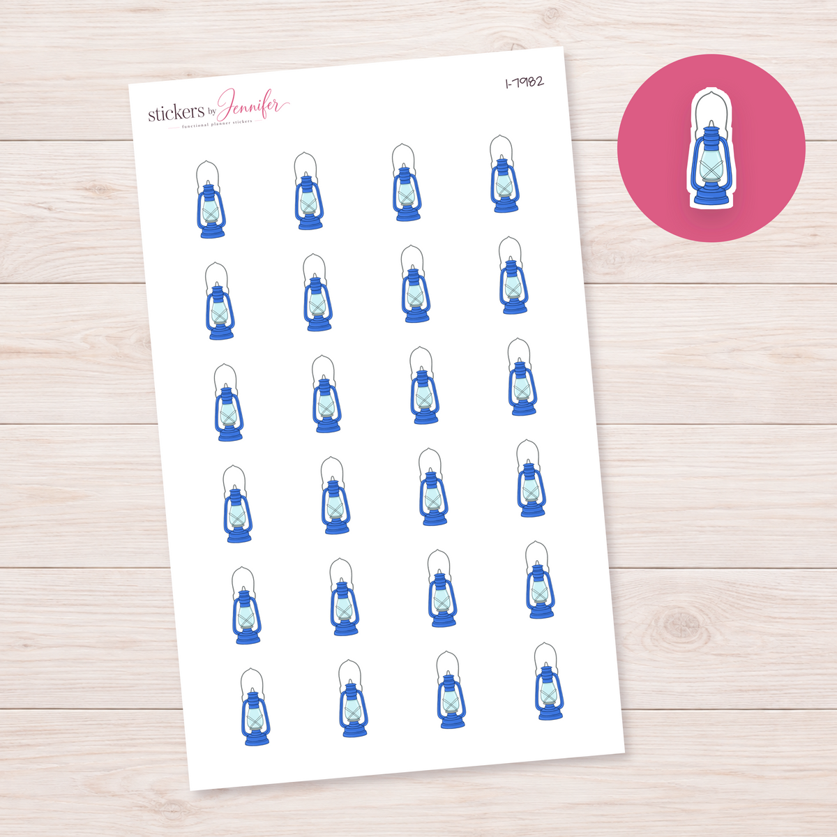Blue Lantern Planner Stickers | I-7982