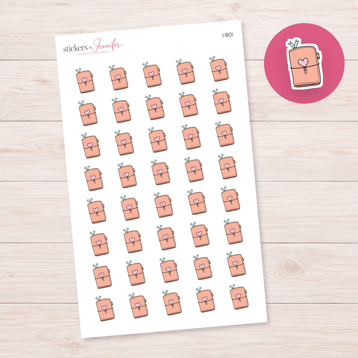 Peach Heart Planner Planner Stickers | I-801