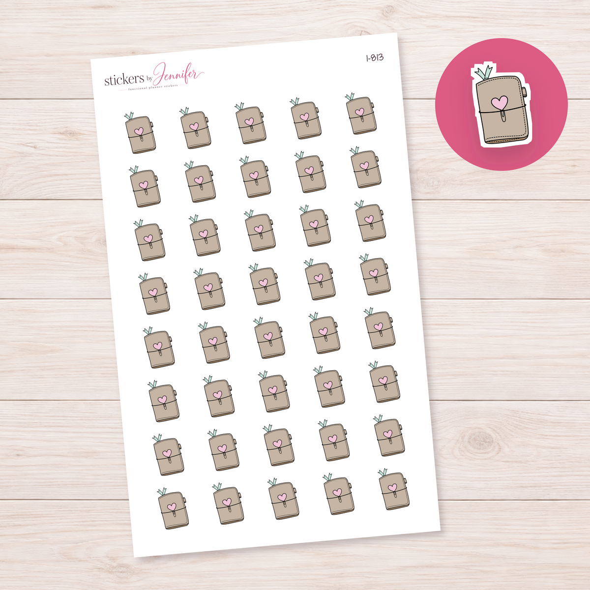 Taupe Heart Planner Planner Stickers | I-813