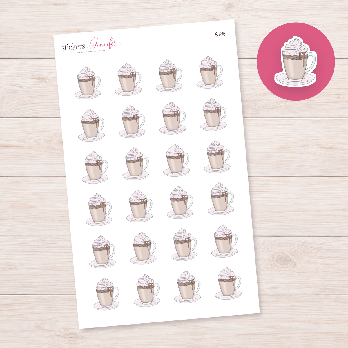 Whipped Cocoa in Glass Mug Planner Stickers | I-8196