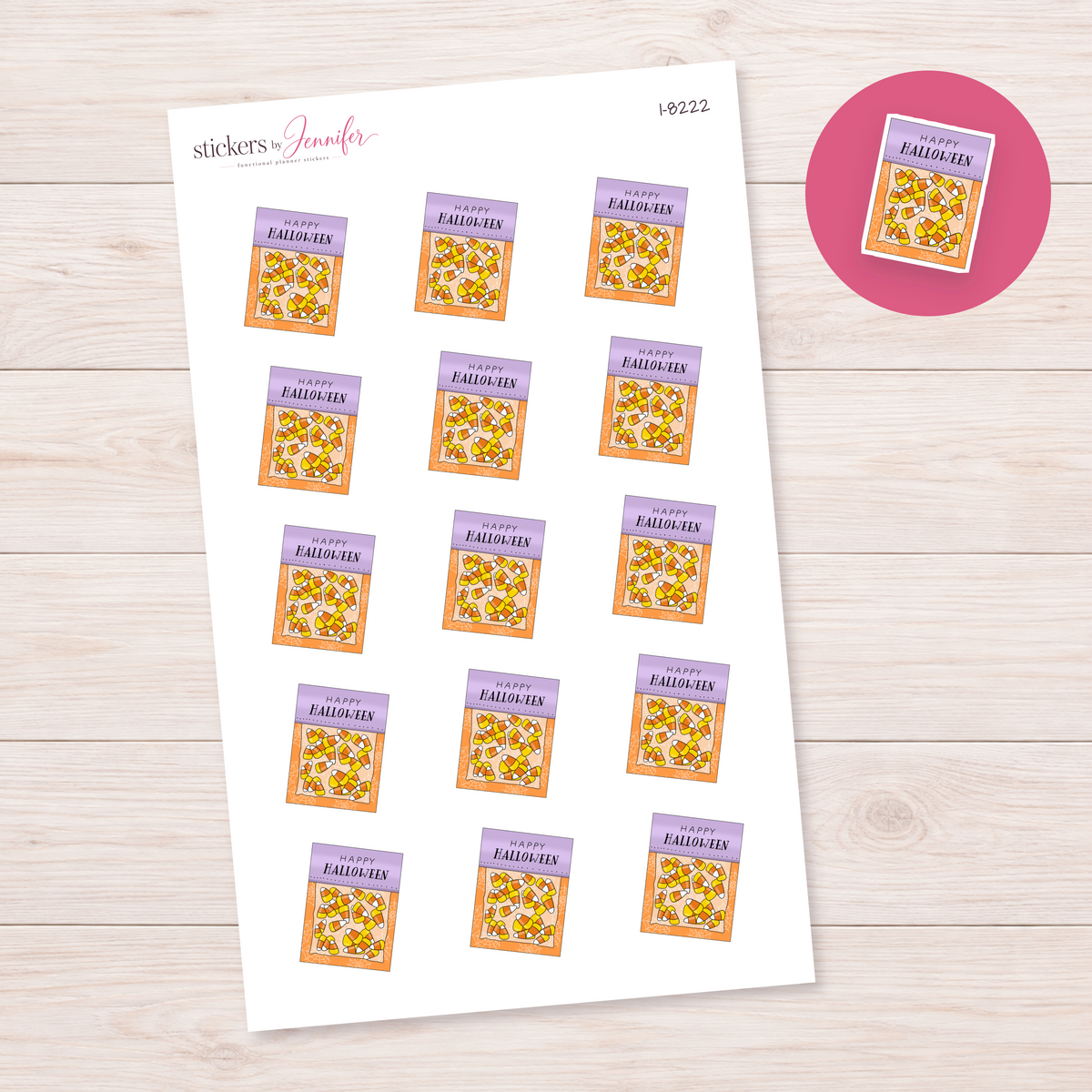 Halloween Candy Corn Bag Planner Stickers | I-8222
