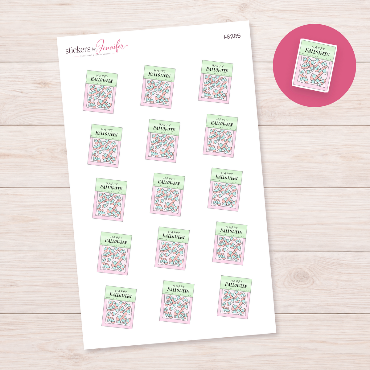 Pastel Halloween Candy Bag Planner Stickers | I-8255