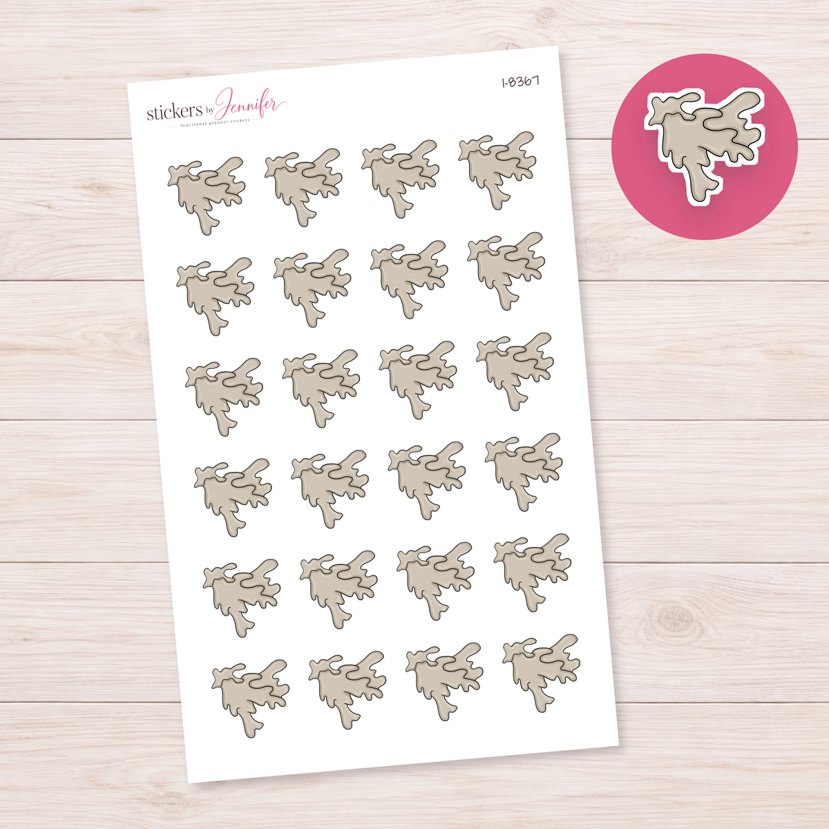 Neutral Splash Shape Planner Stickers | I-8367