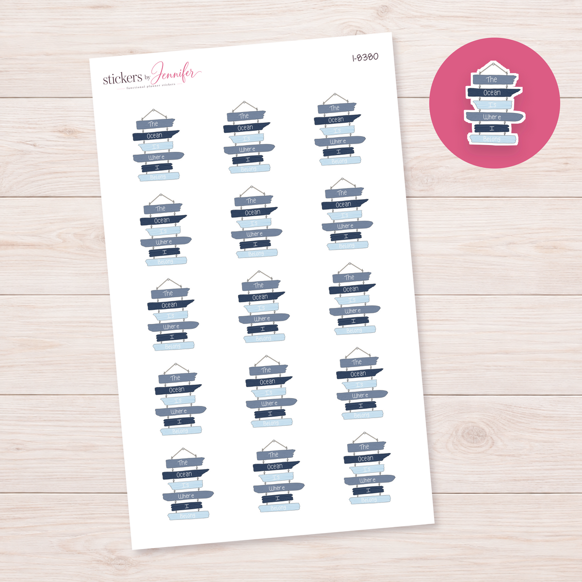 Ocean Sign Planner Stickers | I-8380