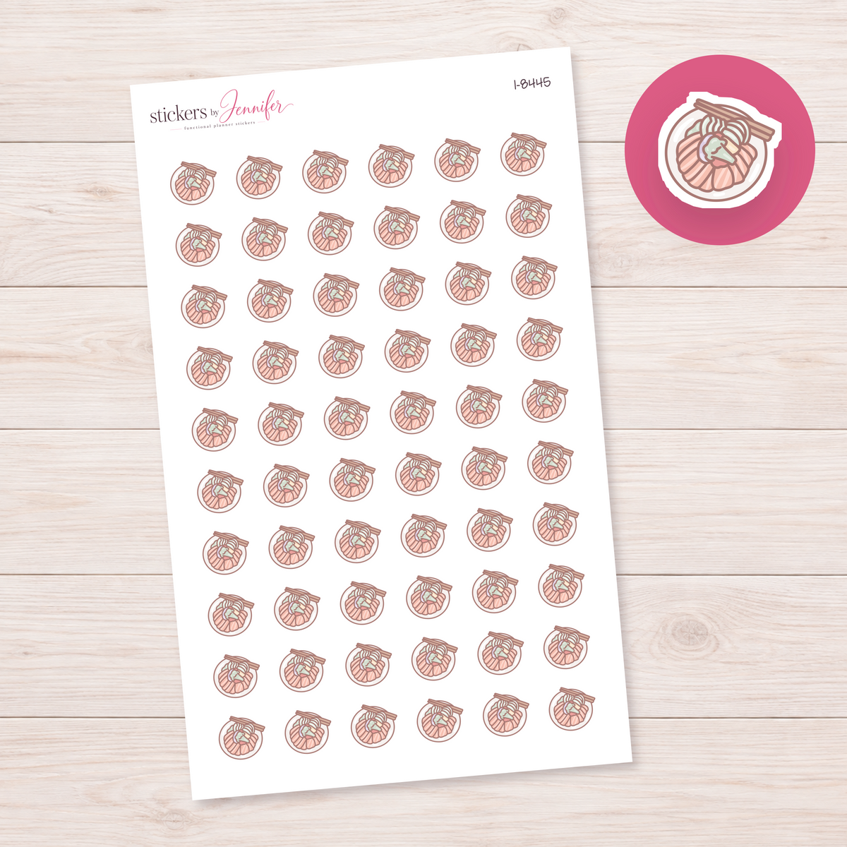 Noodle Bowl with Chopsticks Planner Stickers | I-8445