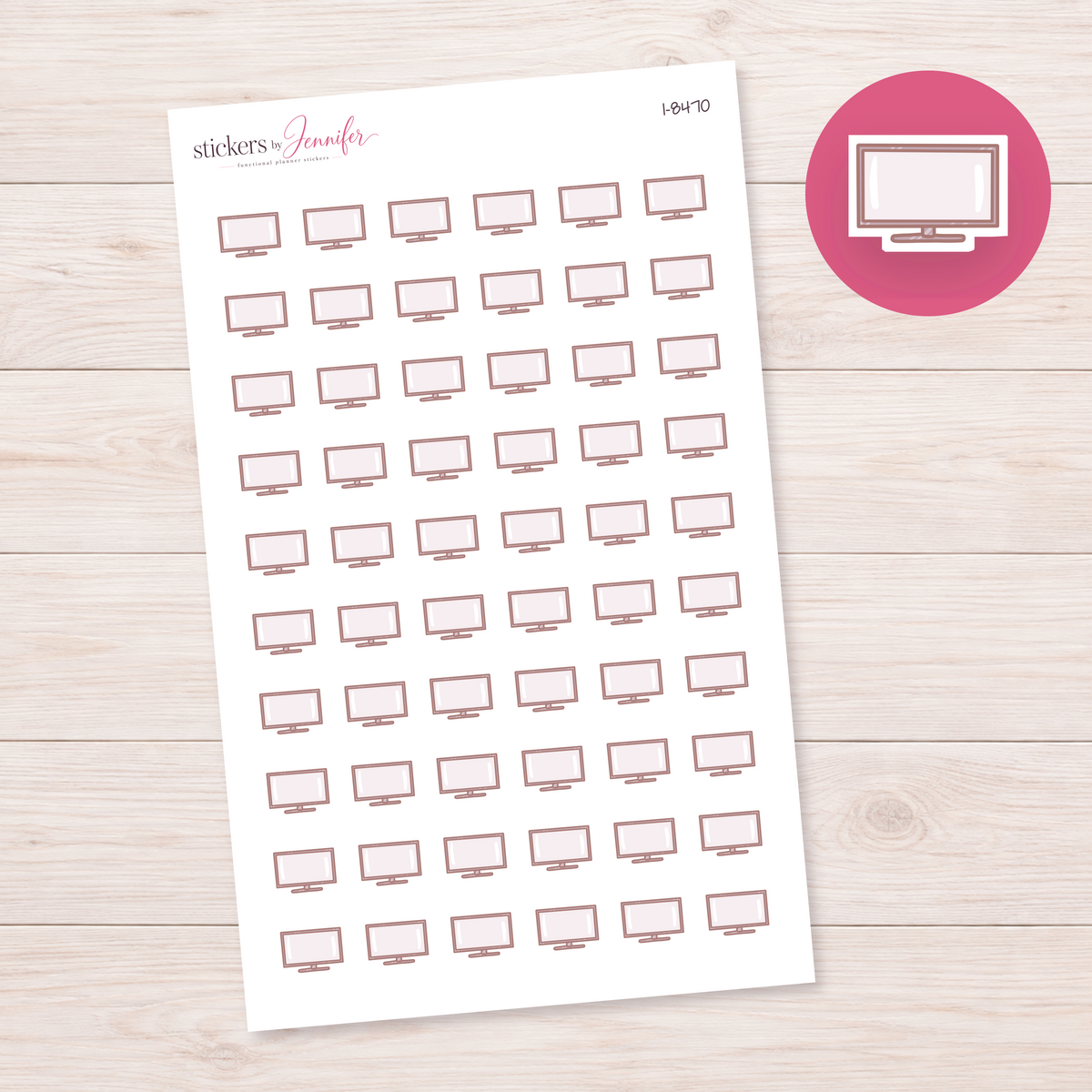 Television Screen Planner Stickers | I-8470