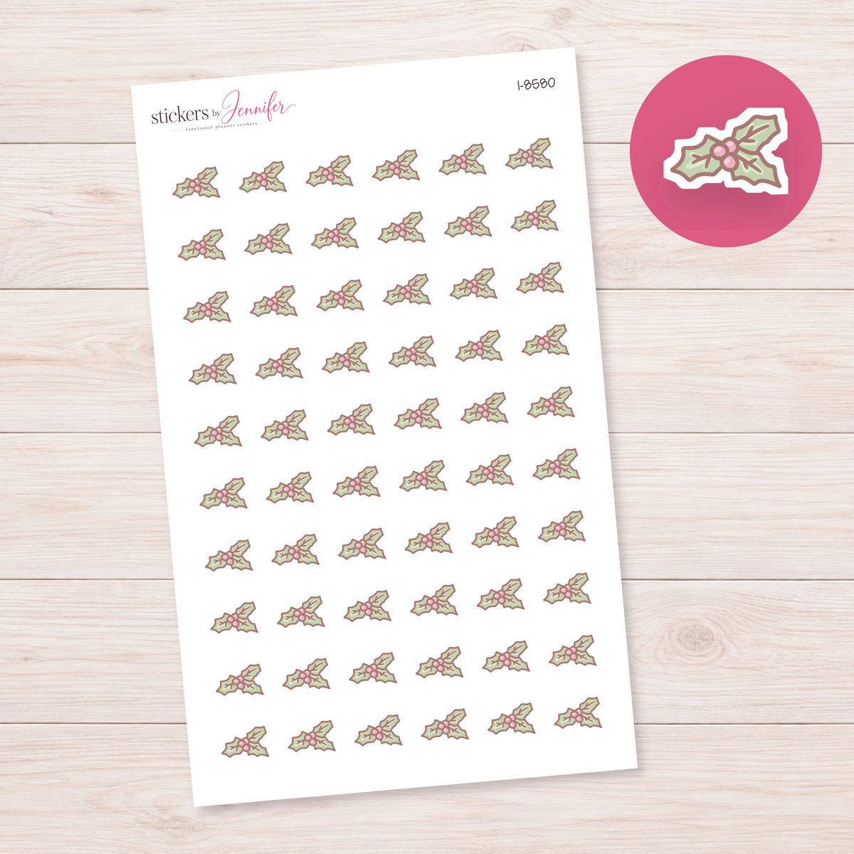 Holly and Berries Planner Stickers | I-8580