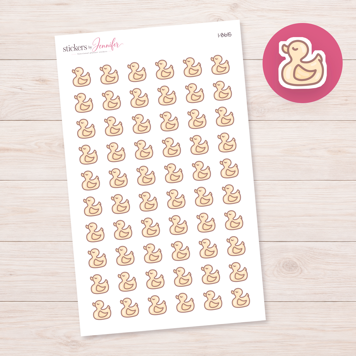 Yellow Rubber Duck Planner Stickers | I-8615