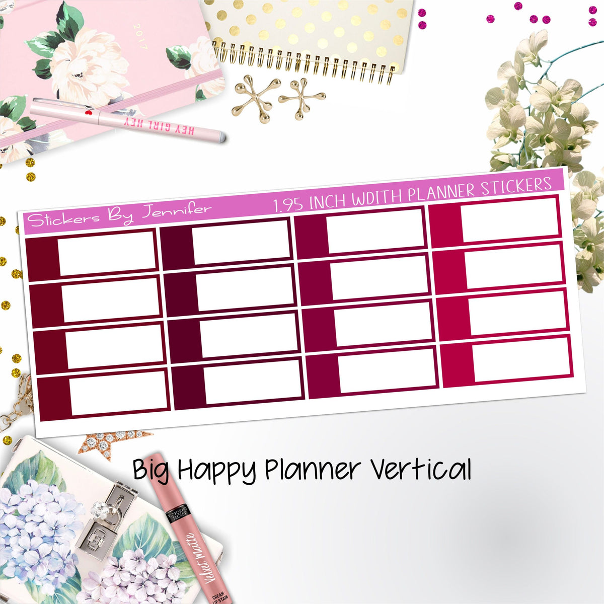 Appointment Labels 1.95 inch Width Quarter Boxes 715 for Big Happy Planner Vertical Planner Stickers