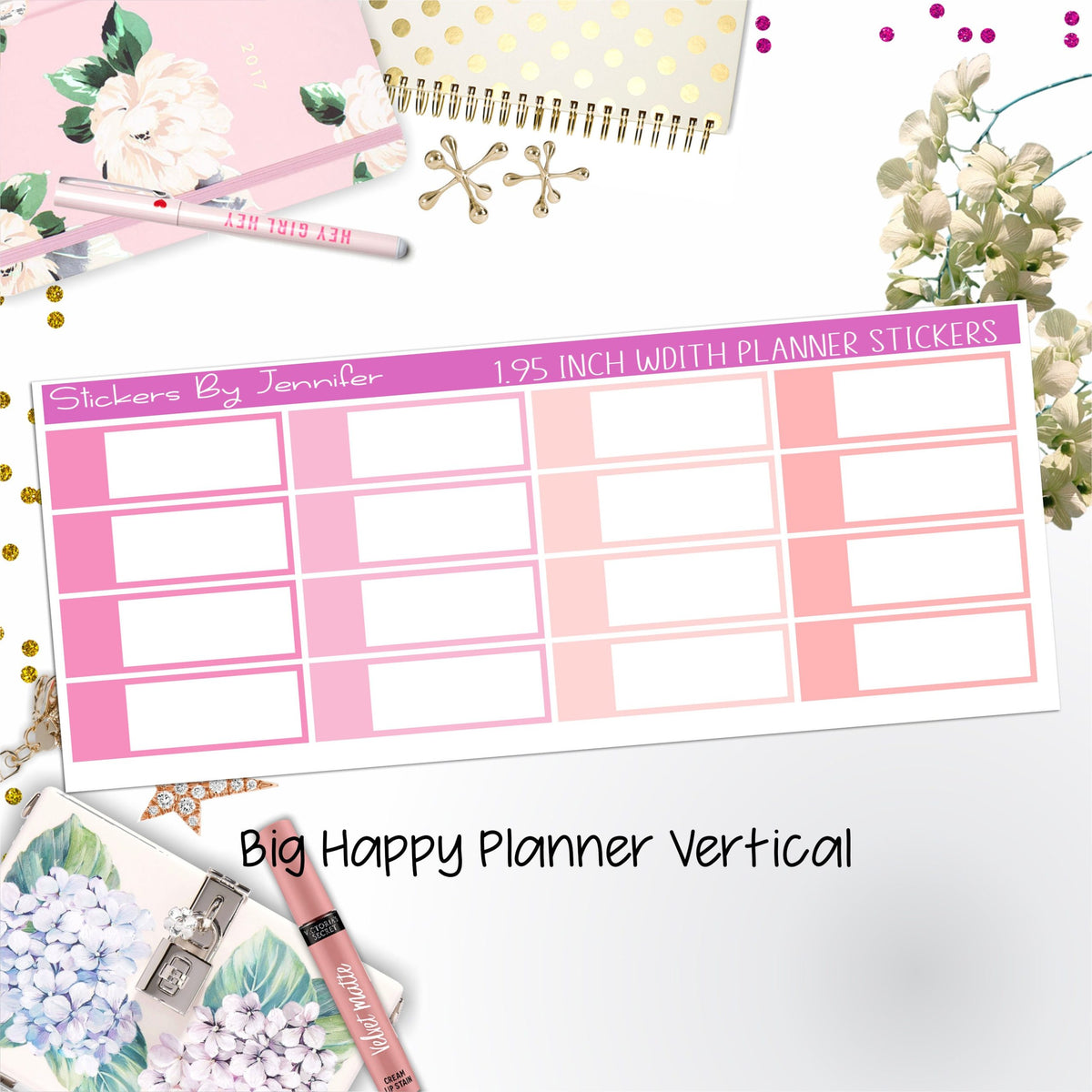 Appointment Labels 1.95 inch Width Quarter Boxes 720 for Big Happy Planner Vertical Planner Stickers