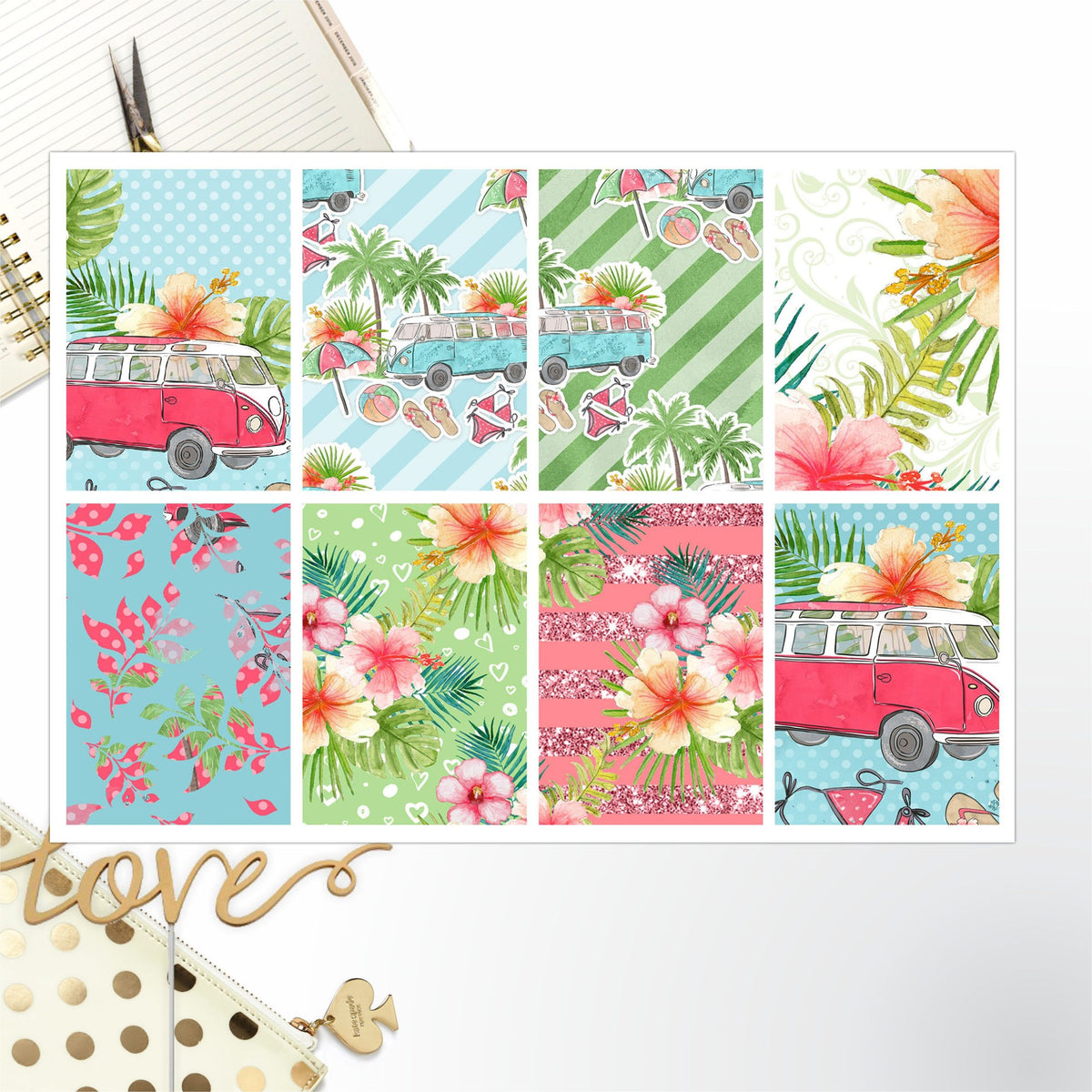Beach Van Full Box Big Happy Planner, Erin Condren, Classic Happy Planner
