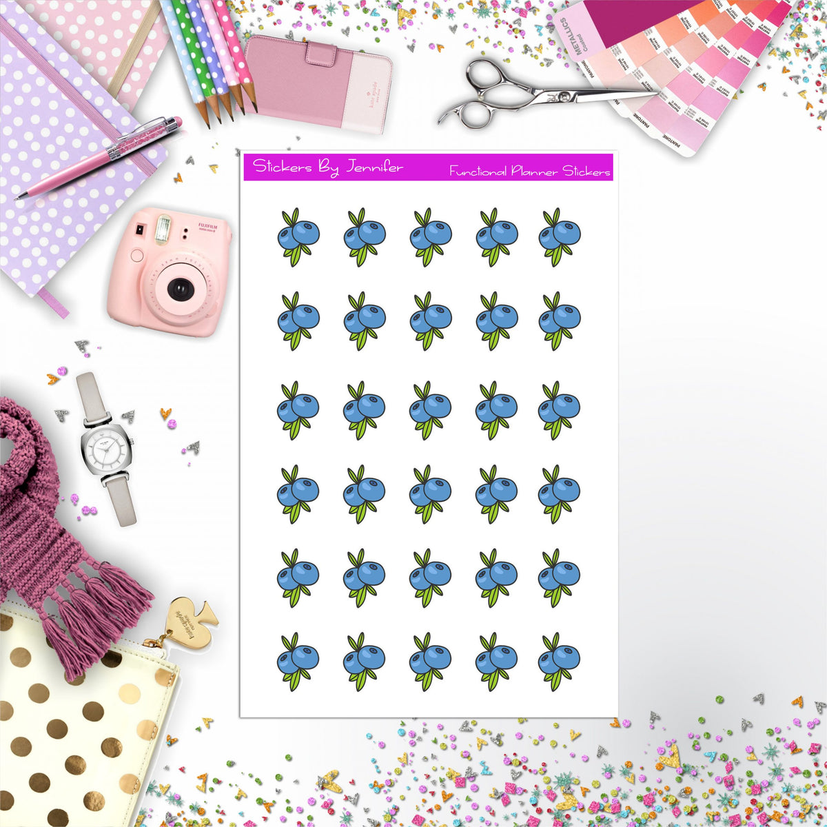Berry Fruit Stickers, Planner Stickers, Journal Stickers, Functional Planner Stickers, Stationary Stickers