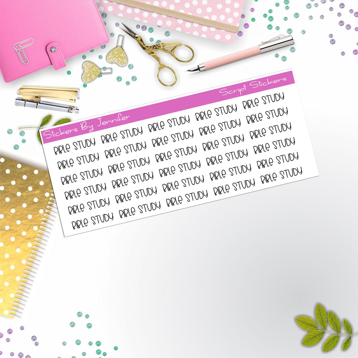 Bible Study Script Stickers, Typography Stickers, Planner Stickers