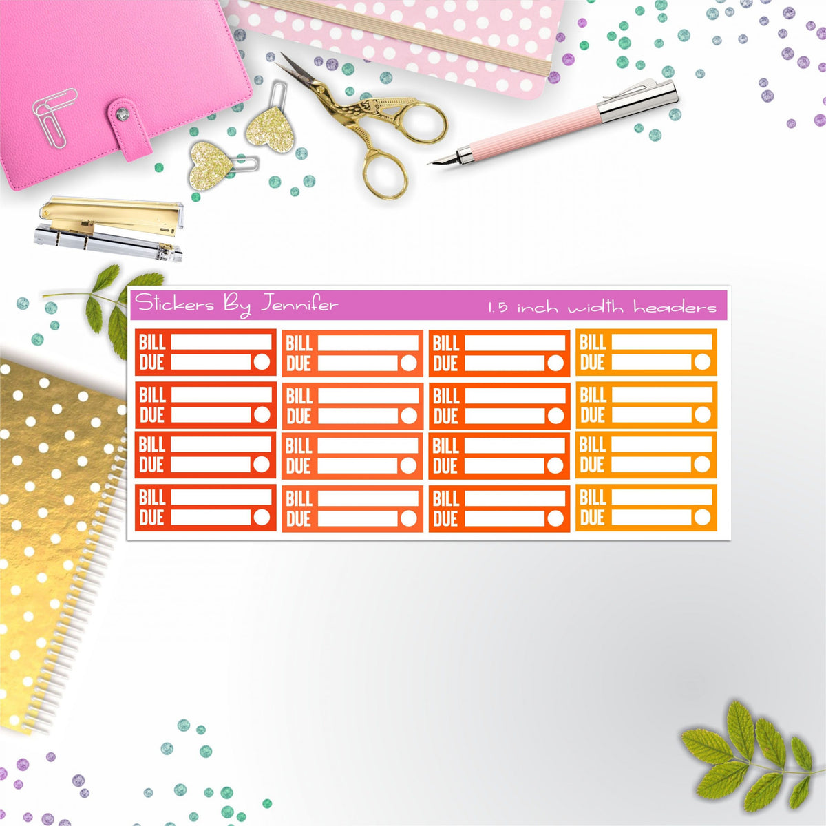 Bill Due Quarter Boxes Planner Stickers, Journal Stickers, Functional Planner Stickers, Stationary Stickers