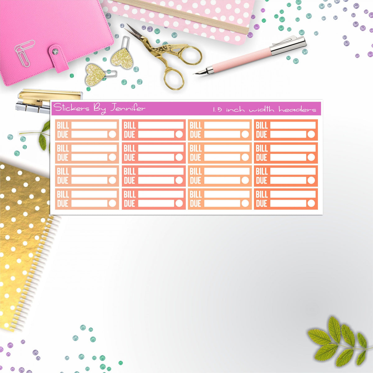 Bill Due Quarter Boxes Planner Stickers, Journal Stickers, Functional Planner Stickers, Stationary Stickers