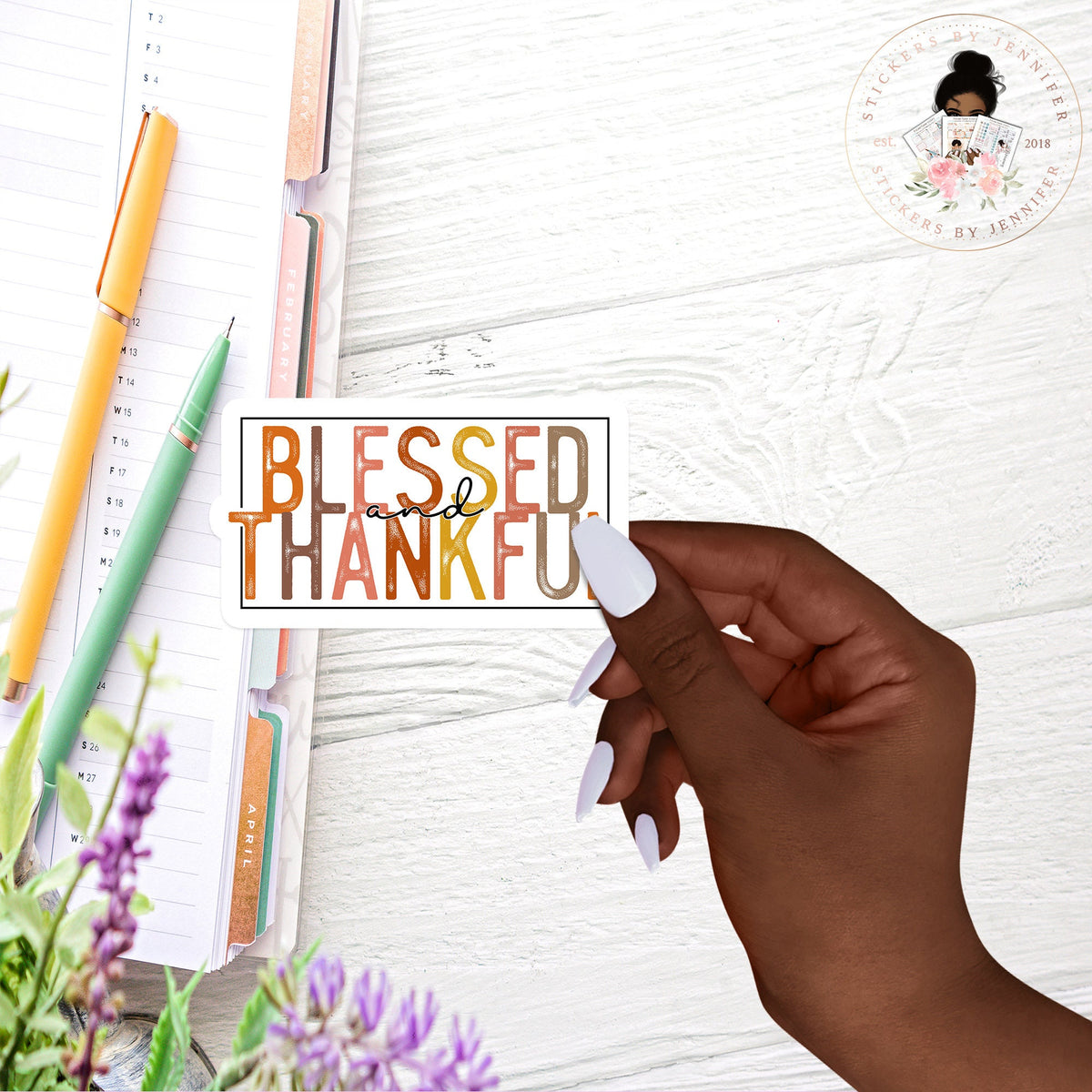 Blessed Thankful Vinyl Sticker