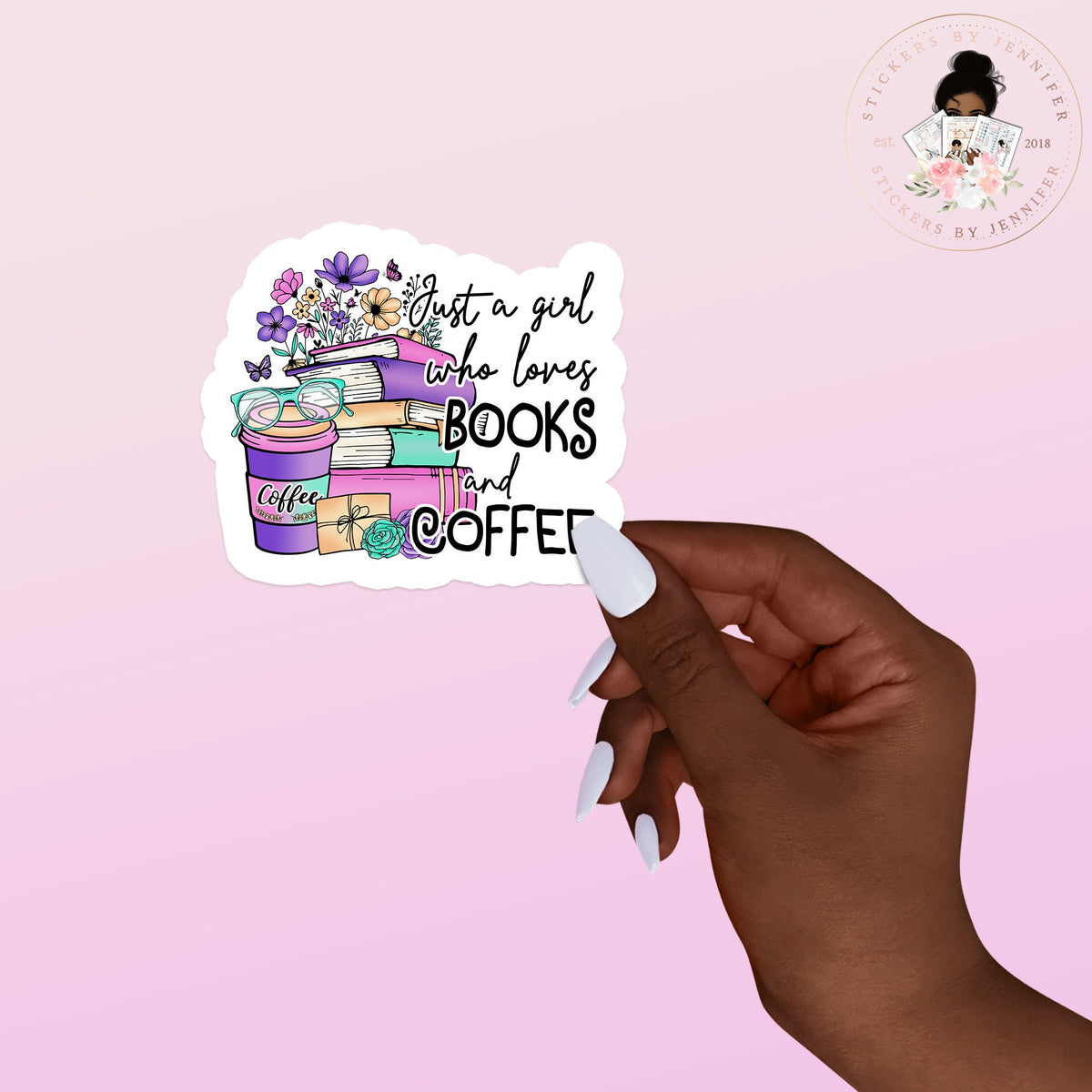 Books Coffee Vinyl Sticker