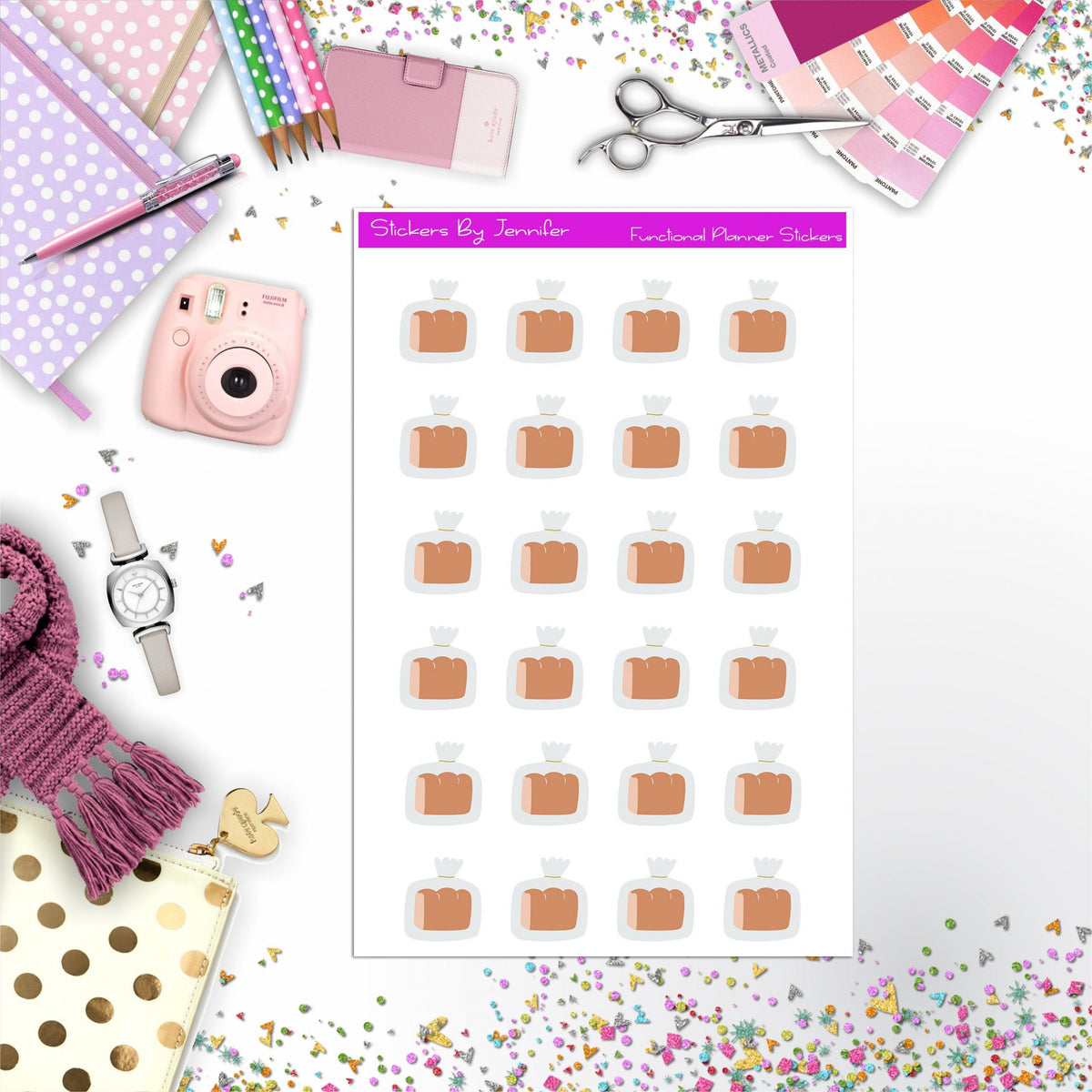 Bread Stickers, Planner Stickers, Journal Stickers, Functional Planner Stickers, Stationary Stickers