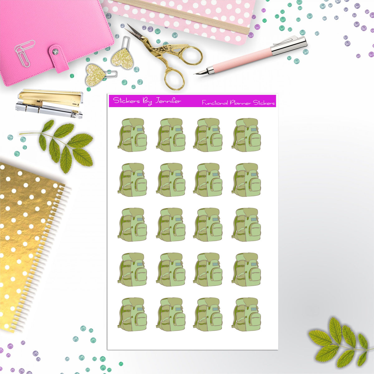 Camping Bag Planner Stickers