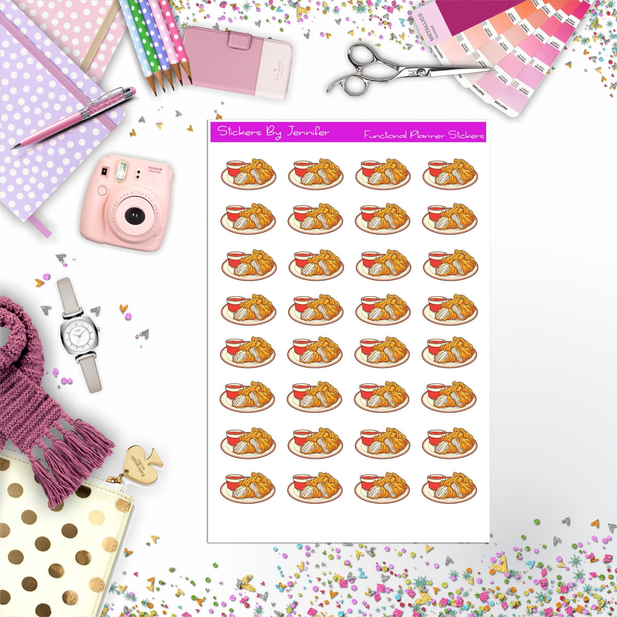 Chicken Strips Planner Stickers