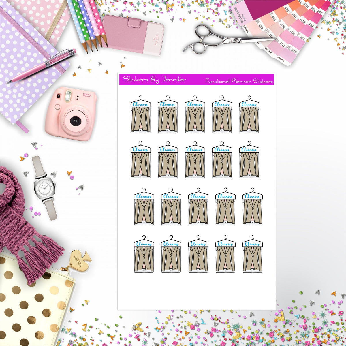 Cleaners Stickers, Planner Stickers, Journal Stickers, Functional Planner Stickers, Stationary Stickers