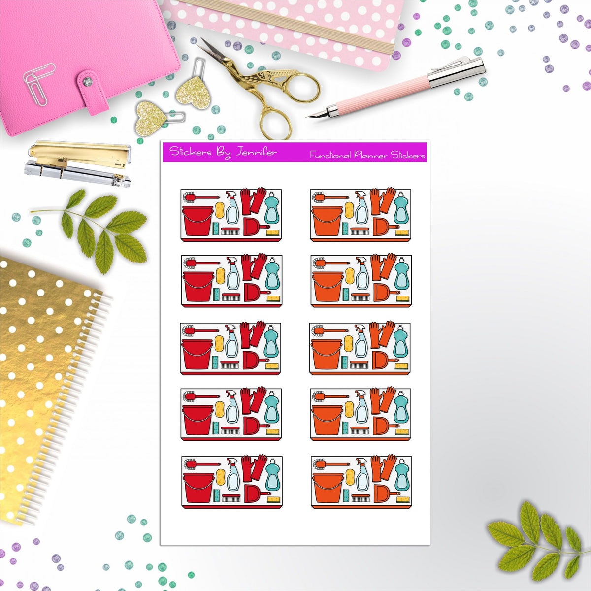 Cleaning Planner Stickers