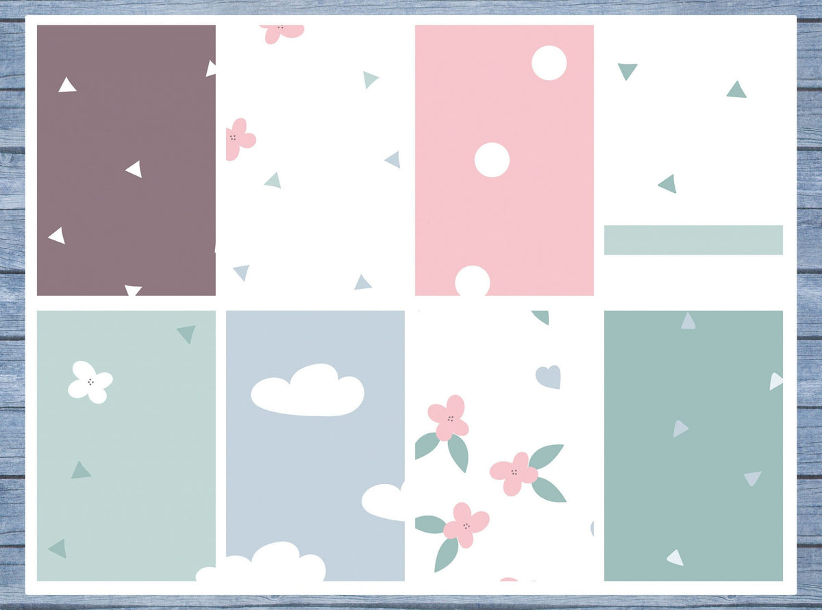 Clouds Full Box Planner Stickers, Big Happy Planner, Erin Condren, Classic Happy Planner