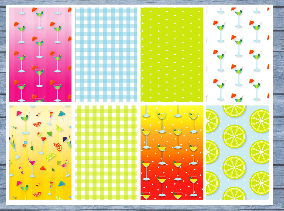 Cocktail Full Box Planner Stickers, Big Happy Planner, Erin Condren, Classic Happy Planner