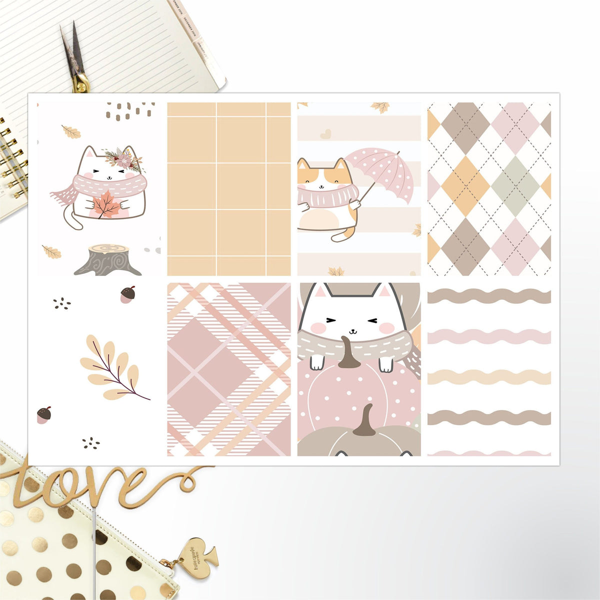 Cozy Cat Full Box Big Happy Planner, Erin Condren, Classic Happy Planner