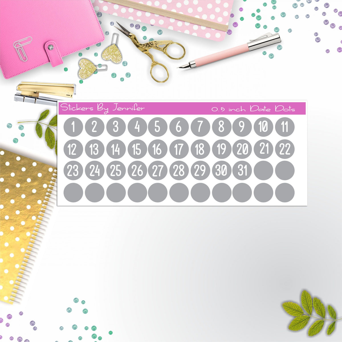 Date Covers, Date Dots, Number Stickers P-98, Planner Stickers, Journal Stickers, Functional Planner Stickers, Stationary Stickers