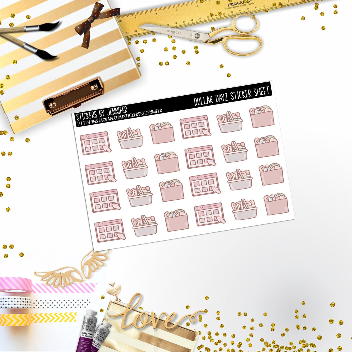 Deco Mini DD088, Planner Stickers, Bullet Journal, Functional Planner Stickers, Stationary Stickers