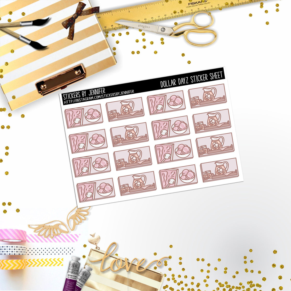Deco Mini DD093, Planner Stickers, Bullet Journal, Functional Planner Stickers, Stationary Stickers