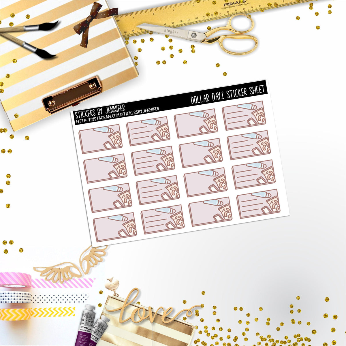Deco Mini DD098, Planner Stickers, Bullet Journal, Functional Planner Stickers, Stationary Stickers