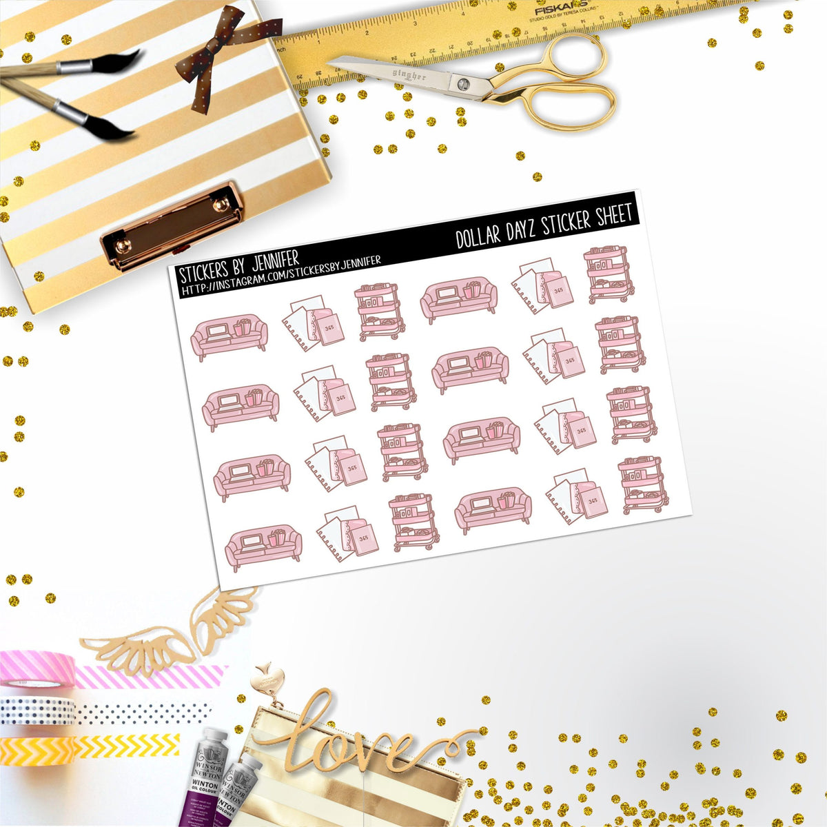Deco Mini DD132, Planner Stickers, Bullet Journal, Functional Planner Stickers, Stationary Stickers
