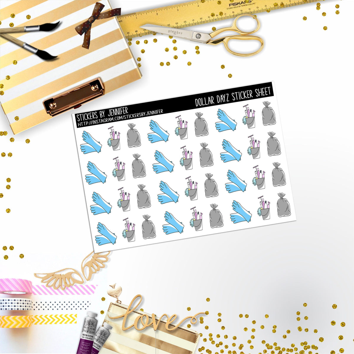 Deco Mini DD182, Planner Stickers, Bullet Journal, Functional Planner Stickers, Stationary Stickers