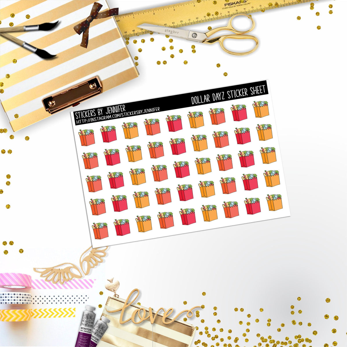 Deco Mini DD186, Planner Stickers, Bullet Journal, Functional Planner Stickers, Stationary Stickers