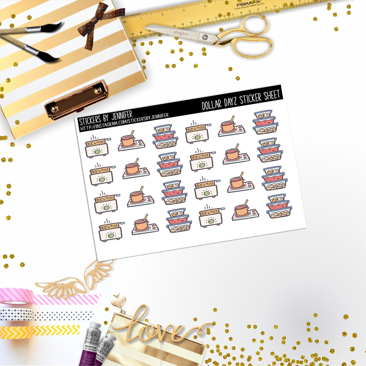 Deco Mini DD197, Planner Stickers, Bullet Journal, Functional Planner Stickers, Stationary Stickers