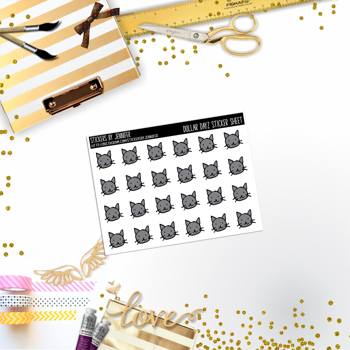 Deco Mini DD238, Planner Stickers, Bullet Journal, Functional Planner Stickers, Stationary Stickers