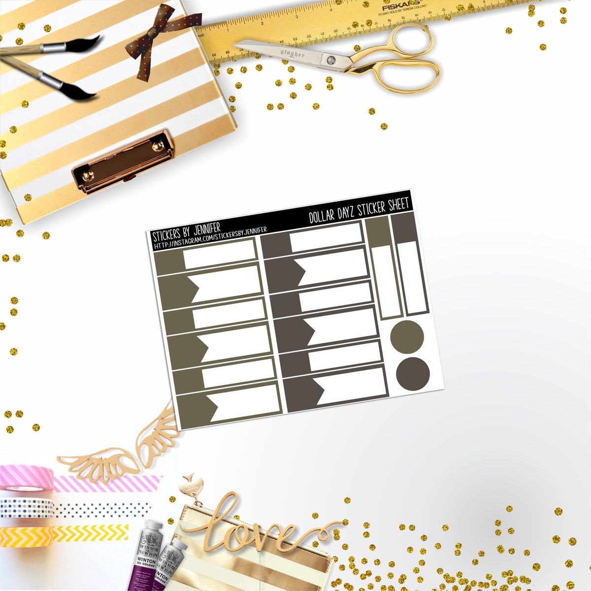 Deco Mini DD449 Planner Stickers, Bullet Journal, Functional Planner Stickers, Stationary Stickers