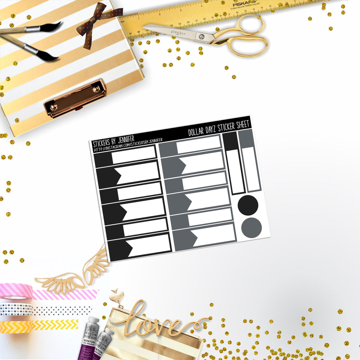 Deco Mini DD451 Planner Stickers, Bullet Journal, Functional Planner Stickers, Stationary Stickers