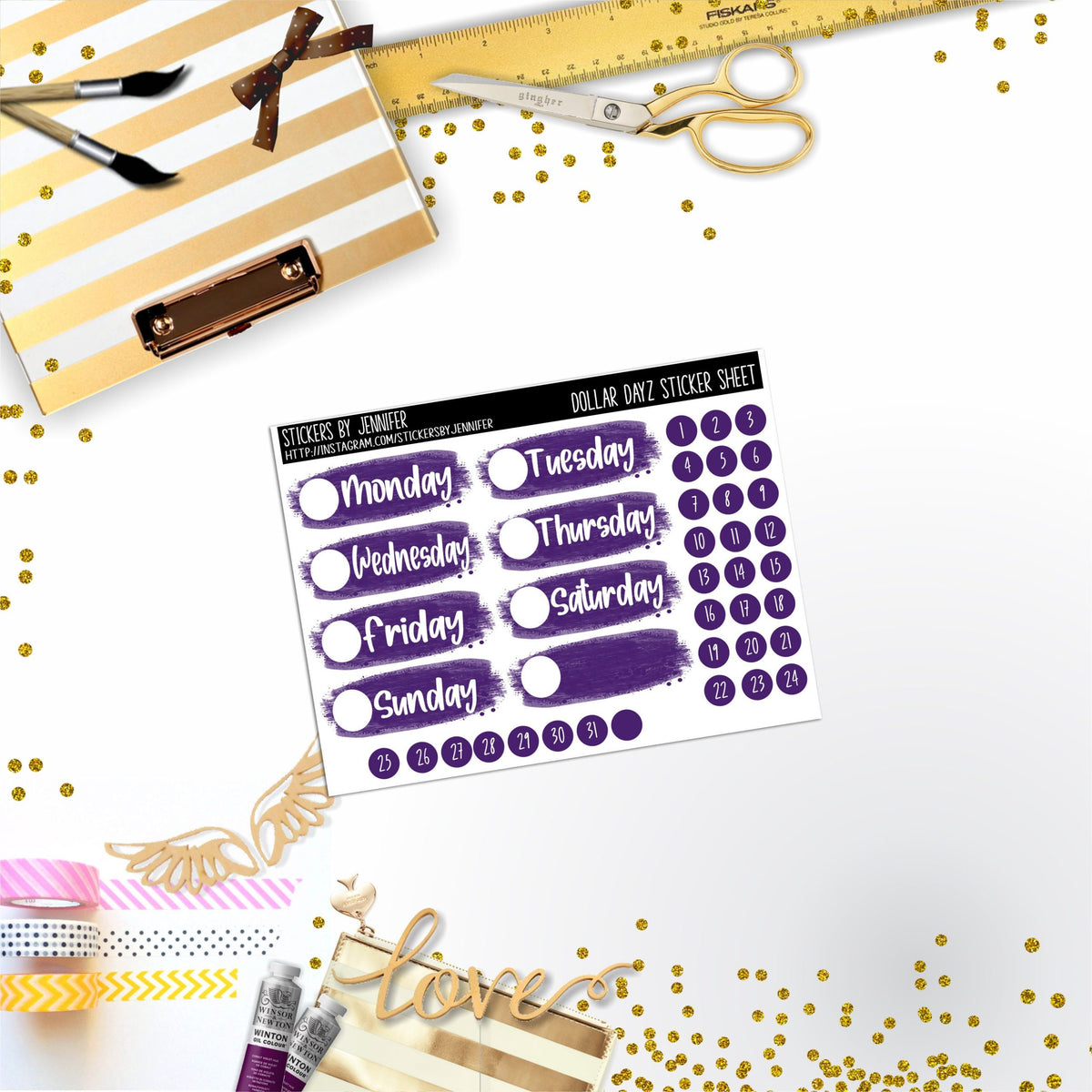 Deco Mini DD501 Planner Stickers, Bullet Journal, Functional Planner Stickers, Stationary Stickers