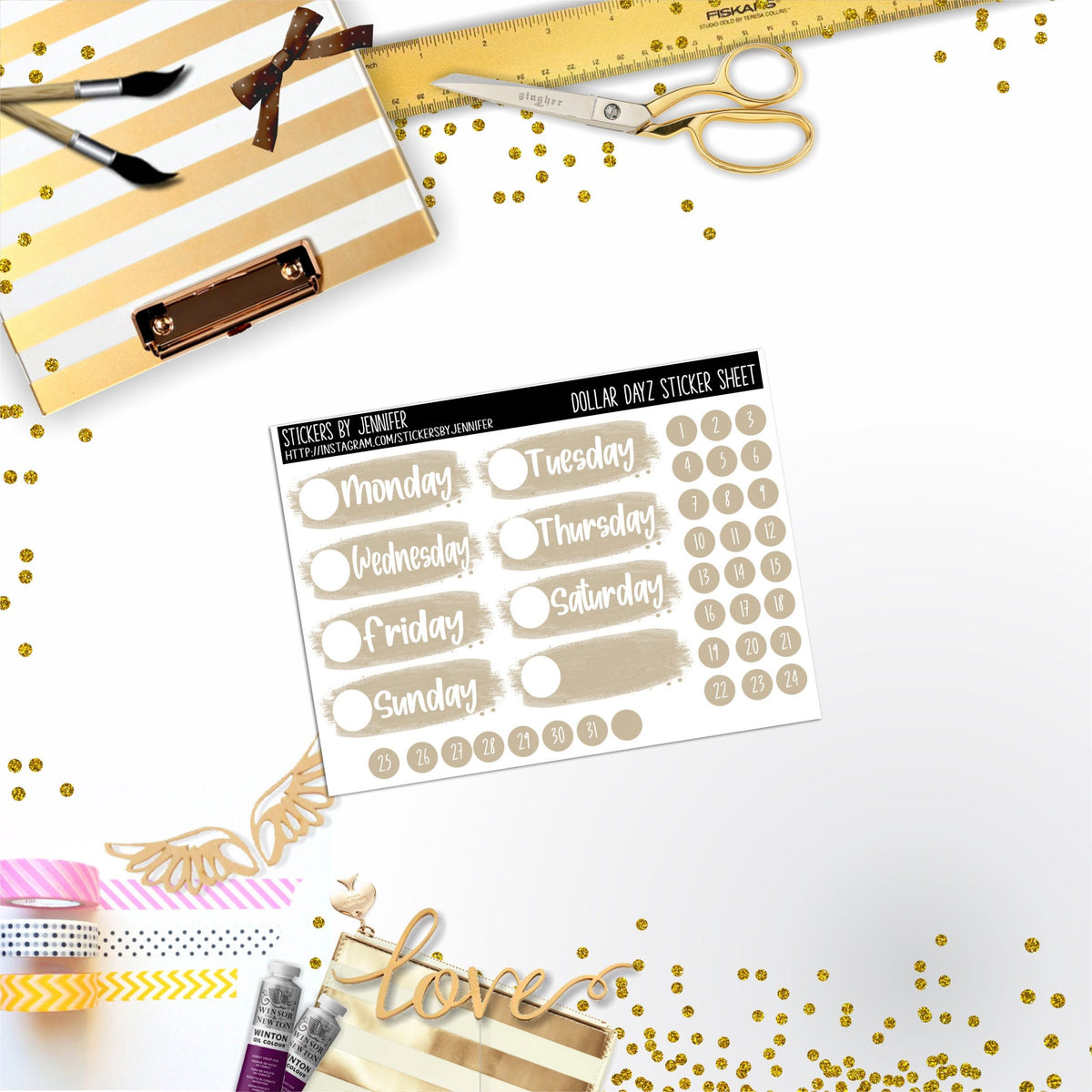 Deco Mini DD539 Planner Stickers, Bullet Journal, Functional Planner Stickers, Stationary Stickers
