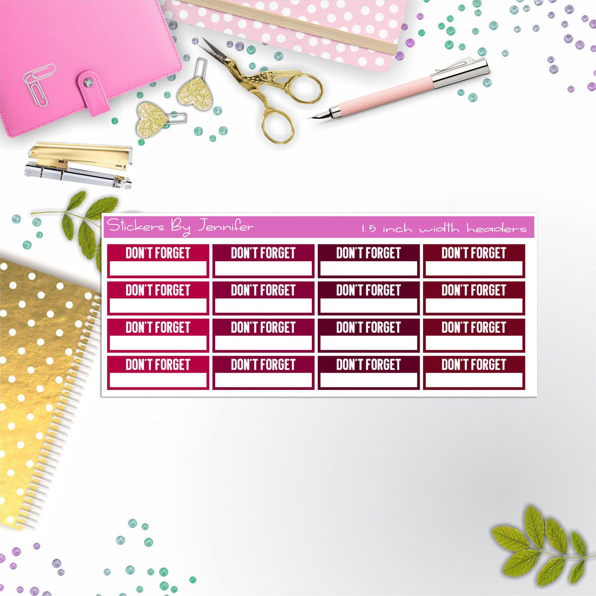 Don't Forget Quarter Boxes Planner Stickers, Journal Stickers, Functional Planner Stickers, Stationary Stickers
